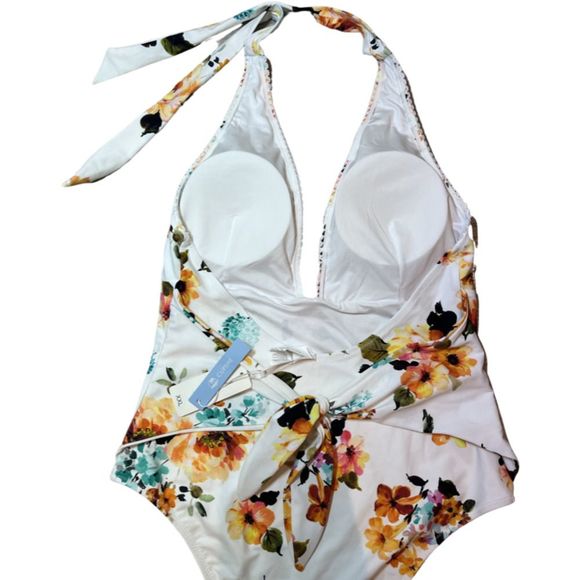 CUPSHE White Floral One Piece Swimsuit Size XXL - Picture 8 of 8